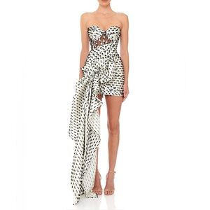 ELIYA THE LABEL - GEORGETTE DRESS - CREAM & BLACK